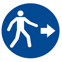 CARTELLO PASSAGGIO PEDONALE DIREZIONALE DX