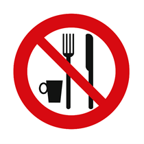 PROHIBITION SIGN : DO NOT EAT OR DRINK
