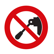PROHIBITION SIGN : DO NOT CARRY OUT MANOUVRE DURING THE WORKS