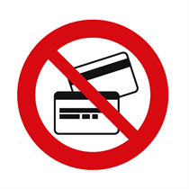 PROHIBITION SIGN : NO ENTRY WITH MAGNETIC CARDS