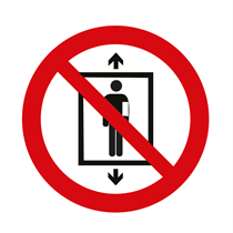 PROHIBITION SIGN : UNAUTHORISED PERSONS NOT TO USE THIS LIFT
