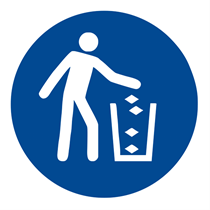 CARTELLO RIFIUTI NELL'APPOSITO CONTENITORE