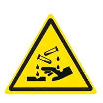 WARNING SIGN OF CORROSIVE HAZARD