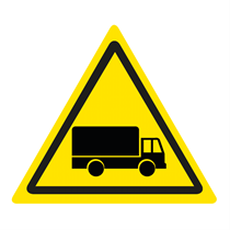 WARNING SIGN OF VEHICLES CROSSING