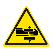 WARNING SIGN OF HANDS AND FEET CRUSHING HAZARD