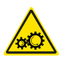 WARNING SIGN OF MOVING PARTS DANGER