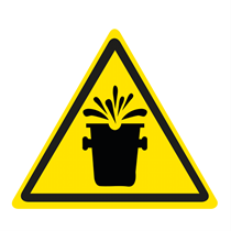 WARNING SIGN OF INCANDESCENT SPRAYS HAZARD