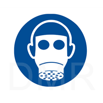 CARTELLO INDOSSARE MASCHERA ANTIGAS