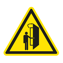 WARNING SIGN DOOR OPENING