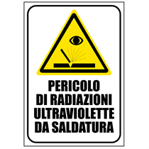 ADHESIVE SIGN: DANGER OF ULTRAVIOLET RADIATION FROM WELDING  34x49 cm