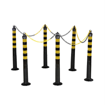 SET OF 6 FLEXIBLE POSTS WITH CHAIN